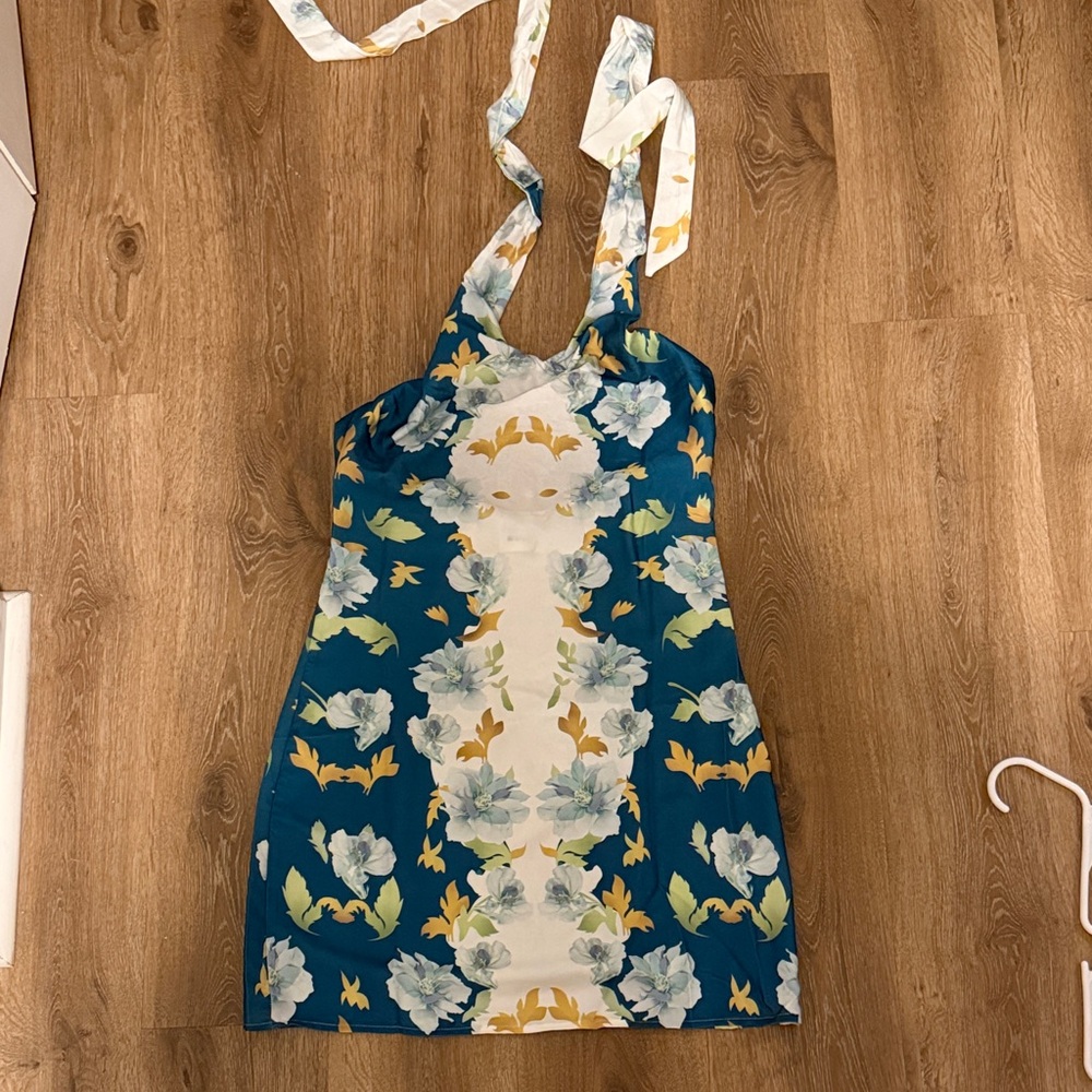 Hello Molly Floral Teal and Yellow Women's Dress